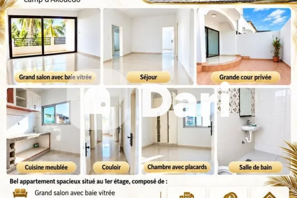 Appartement 3 pièces meublé à Riviera Palmeraie