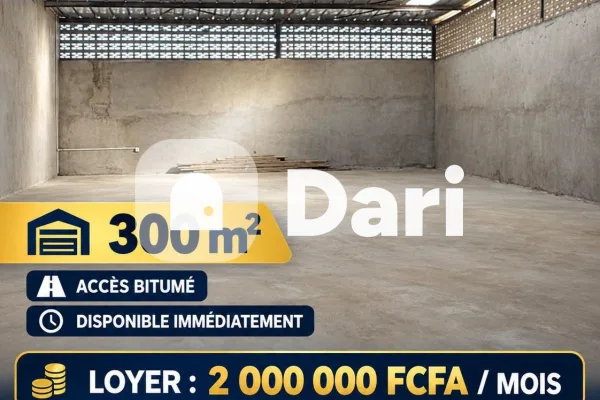 Entrepôt 300 m² à louer à Marcory